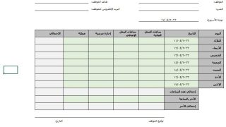 نموذج جدول دوام الموظفين excel و word و pdf